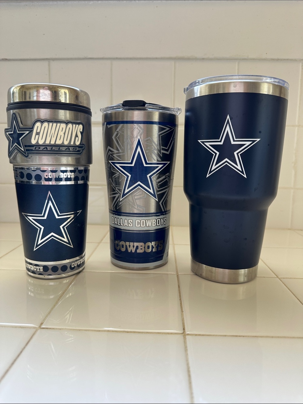 Dallas Cowboys Travel Tumblers Set (3) TOUCHDOWN!!